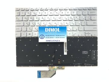 Оригинальная клавиатура для ноутбука Asus VivoBook S13 S330, X330UA, S330FA, Asus Adol 13U, 13UA, 13UN, 13F, 13FA,13FN, 13F series, ru, silver, подсветка