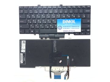 Оригинальная клавиатура для ноутбука Dell Latitude 3400, 5400, 5401, 5402, 5410, 5411, 7400, 7410 series, ru, black, подсветка