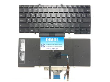 Оригинальная клавиатура для ноутбука Dell Latitude 3400, 5400, 5401, 5402, 5410, 5411, 7400, 7410 series, ru, black, подсветка