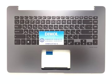 Оригинальная клавиатура для ноутбука Asus ZenBook UX530 series, ru, black, подсветка, передняя панель серый кварц