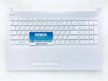 Оригинальная клавиатура для ноутбука HP 250 G6, 255 G6, 256 G6, 15-BS, HP 15-BW, 15-BR, 15T-BR, 15T-BS, 15Z-BW series, ru, white, белая передняя панель