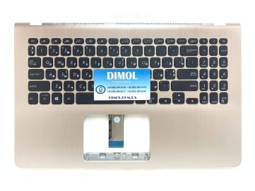 Оригинальная клавиатура для ноутбука Asus Vivobook S15 S530, S530UA, S530UN, S5300 series, ru, black, холодное золото передняя панель