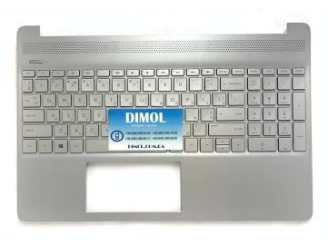 Оригинальная клавиатура для HP 15-EF, 15-DY, 15S-EQ, 15-EF0023DX series, rus, silver, серебристая передняя панель