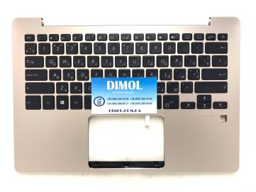 Оригинальная клавиатура для ноутбука Asus ZenBook UX331U, UX331UN series, black, uk, подсветка, золотая передняя панель