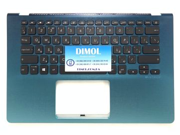 Оригинальная клавиатура для ноутбука Asus Vivobook S14 S430F, S430, X430 series, black, uk, зеленая передняя панель, подсветка