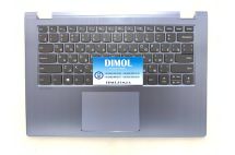 Оригинальная клавиатура для ноутбука Lenovo Yoga 530-14ARR, 530-14IKB series, ru, gray, подсветка, голубая передняя панель
