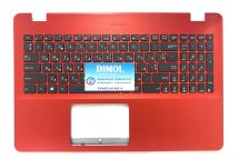 Оригинальная клавиатура для Asus A542, K542, F542, R580, X542 series, black, укр, красная передняя панель