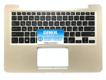 Оригинальная клавиатура для ноутбука Asus VivoBook S14 S406, S406U, V406U, X406, X406U, X406UA series, ru, черный, подсветка, золотая передняя панель