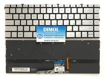 Оригинальная клавиатура для HP Spectre x360 13-AW, 13-AW0008CA, 13-AW0010CA, 13-AW0020NR, 13-AW0023DX series, silver, подсветка