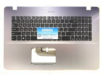 Оригинальная клавиатура для ноутбука Asus VivoBook 17 A705, 17 F705, 17 R702, 17 X705 series, black, подсветка, передняя панель Star Grey