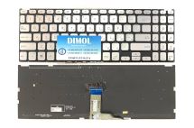 Оригинальная клавиатура для ноутбука Asus VivoBook X512FA, X512DA, X512UA, X512UB series, silver, подсветка