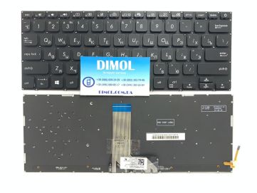 Оригинальная клавиатура для Asus 14 X409, X409ua, X409fa, X409f, M409, M409d series, ru, black, подсветка