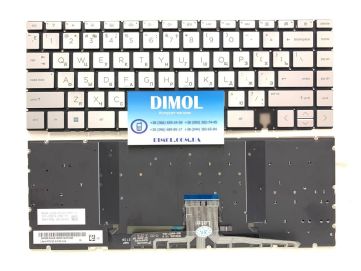 Оригинальная клавиатура для ноутбука HP Spectre x360 14-EA, 14-EA0000, 14-EA1000, 14-EA2000, 14t-EA series, silver, ru, подсветка