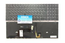 Оригинальная клавиатура для HP ZBook Fury 15 G7 series, rus, black, серебристая рамка, подсветка Оригинальная клавиатура для HP ZBook Fury 15 G7 series, rus, black, серебристая рамка, подсветка