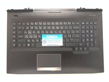 Оригинальная клавиатура для ноутбука HP Omen 17-AN series, black, RGB - подсветка, черная передняя панель