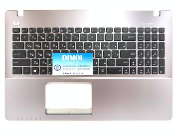 Оригинальная клавиатура для ноутбука Asus X550Z, R510Z, F550Z, A550Z, K550Z series, ru, black, серебристая передняя панель