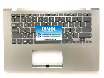 Оригинальная клавиатура для Asus Vivobook 14 X409, X409FA, Y4200, Y4200F, Y4200DA, Y4200FB gray, серебристая передняя панель