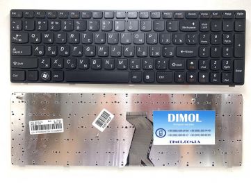 Оригинальная клавиатура для Lenovo IdeaPad B570, B575, B580, B590, V570, V575, V580, Z570, Z575 series, black, black frame, ru
