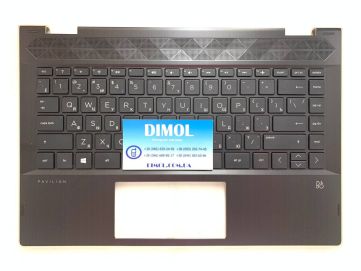 Оригинальная клавиатура для ноутбука HP Pavilion x360 14-CD, 14T-CD, 14M-C series, sblack, ru, черная передняя панель