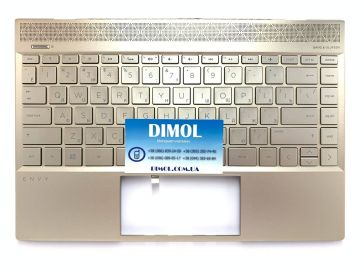 Оригинальная клавиатура для ноутбука HP ENVY 13-AH, ENVY 13T-AH series, rus, подсветка, золота передняя панель