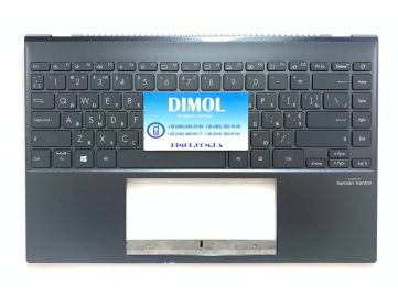 Оригинальная клавиатура для ноутбука Asus ZenBook UX325, UX325E, UX325EA, UX325J series, black, ru, подсветка, черная передняя панель