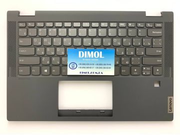 Оригинальная клавиатура для ноутбука Lenovo IdeaPad Flex 5-14, Flex 5-14IIL, 5-14IIL05, 5-14ARE05 series, rus, black, подсветка, темно-серая передняя панель
