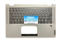 Оригинальная клавиатура для ноутбука Lenovo IdeaPad Flex 5-14, Flex 5-14IIL, 5-14IIL05, 5-14ARE05 series, укр, black, подсветка, светло-серая передняя панель