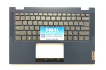 Оригинальная клавиатура для ноутбука Lenovo IdeaPad Flex 5-14, Flex 5-14IIL, 5-14IIL05, 5-14ARE05 series, ru, gray, подсветка, темно-синяя передняя панель