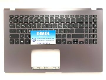 Оригинальная клавиатура для ноутбука Asus VivoBook 15 X509, X509FA, X509FB, X509JA, X509MA, X509UA, X509UB series, укр, black, подсветка, темно-серая передняя панель