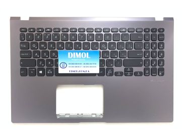 Оригинальная клавиатура для ноутбука Asus VivoBook 15 X509, X509FA, X509FB, X509JA, X509MA, X509UA, X509UB series, укр, black, подсветка, темно-серая передняя панель