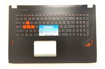 Оригинальная клавиатура для ноутбука Asus GL702VT, GL702VM series, укр, black, подсветка, черная передняя панель