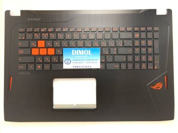 Оригинальная клавиатура для ноутбука Asus GL702VT, GL702VM series, укр, black, подсветка, черная передняя панель