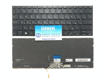 Оригинальная клавиатура для ноутбука Asus Vivobook Go 14 TP1400, TP1400KA, TP1401KA series, ru, черный, подсветка