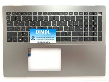 Оригинальная клавиатура для ноутбука Dell Vostro 5620, 5625 series, ukr, black, подсветка, серебристая передняя панель
