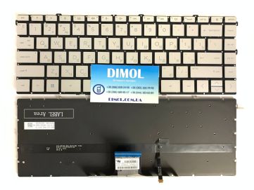 Оригинальная клавиатура для ноутбука HP Pavilion X360 14-DW, 14M-DW, X360 14M-DY, 14-DY, 14-DV  series, silver, rus, подсветка