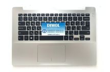 Оригинальная клавиатура для Dell Inspiron 5480, 5485, 5488 series, ru, black, серебристая передняя панель