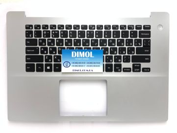 Оригинальная клавиатура для Dell Inspiron 15 5580, 5585 series, ru, black, серебристая передняя панель, подсветка