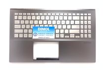 Оригинальная клавиатура для ноутбука Asus Vivobook 15 X531, X531F, X531FA, S5500, S5500F, S532F series, silver, rus, серая передняя панель, подсветка