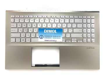 Оригинальная клавиатура для ноутбука ASUS  X531 S531 X531F S531F S532F S531FA X531FA series, silver, rus, золотая передняя панель, подсветка