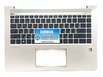Оригинальная клавиатура для ноутбука HP EliteBook 1040 G4 series, black, ru, подсветка, серебристая передняя панель