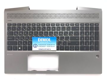 Оригинальная клавиатура для ноутбука HP Zbook 15V G5 series, ru, black, серая передняя панель, подсветка