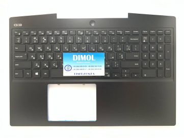 Оригинальная клавиатура для ноутбука Dell G3 15 3500, 15 3590 series, black, подсветка, черная передняя панель 