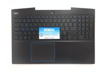 Оригинальная клавиатура для ноутбука Dell G3 15 3500, 15 3590 series, ru, black, голубая подсветка, черная передняя панель 