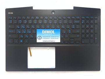Оригинальная клавиатура для ноутбука Dell G3 15 3500, 15 3590 series, ru, black, голубая подсветка, черная передняя панель 