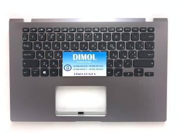 Оригинальная клавиатура для ноутбука Asus Vivobook 14 X409, X409FA, Y4200, Y4200F, Y4200DA, Y4200FB series, ukr, черный, темно-серая передняя панель