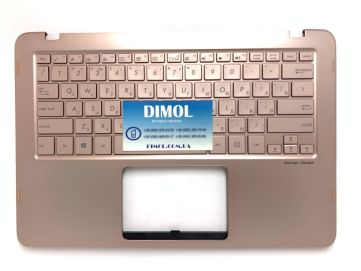 Оригинальная клавиатура для ноутбука Asus Zenbook UX360, UX360U, UX360UA, UX360UAK, UX360CA series, rus, gold, подсветка, золотая передняя панель