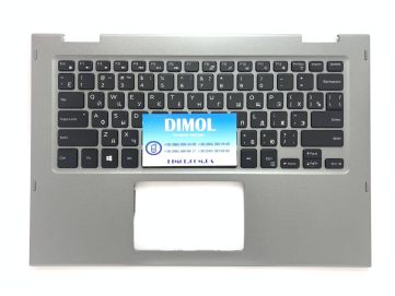 Оригинальная клавиатура для ноутбука Dell Latitude 3390 2-в-1 series, rus, black, серая передняя панель, подсветка