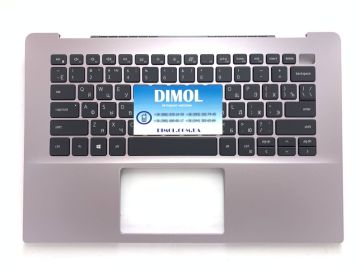 Оригинальная клавиатура для ноутбука Dell Vostro 5490 series, rus, black, светло-фиолетовая передняя панель, подсветка