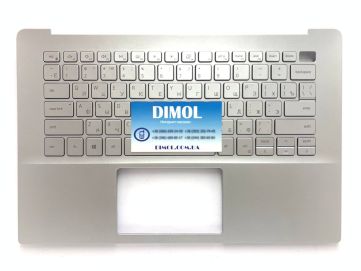 Оригинальная клавиатура для ноутбука Dell Vostro 5490 series, rus, silver, серебристая передняя панель, подсветка