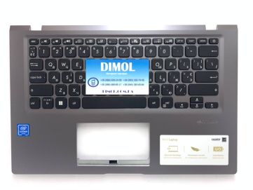 Оригинальная клавиатура для ноутбука Asus VivoBook 14 X415, X415JA, F415, V4200E, V4200Jita series, black, ukr, серая передняя панель